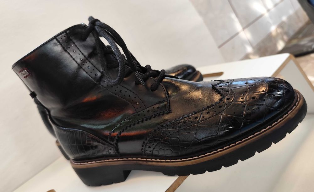 Ghete lace up brogue 40 Lav Artigianale piele naturala moale