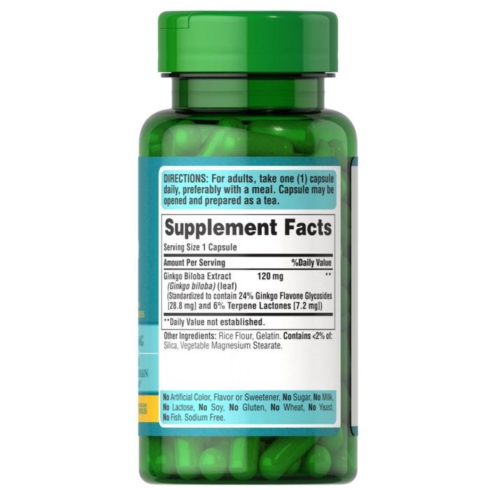 Гинкго Билоба Puritan's Pride Ginkgo Biloba Standardized Extract