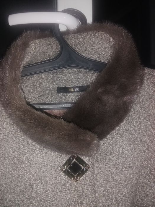 Пальто жағасы қолы норка