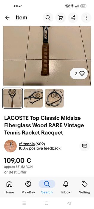 Racheta tenis Lacoste top clasic!