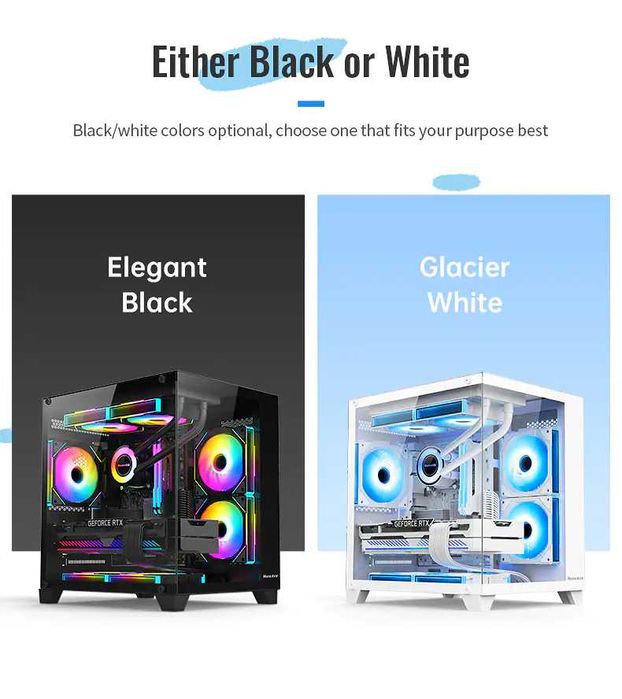 Huntkey CASE S900 BLACK-White/Black БЕЗ КУЛЛЕРОВ !! кейс 1.4