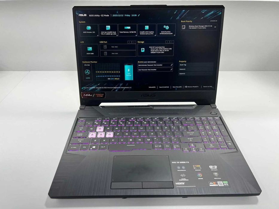Laptop Gaming ASUS TUF F15 i7-11800H RTX 3050 4gb 1tb SSD Ram 32gb
