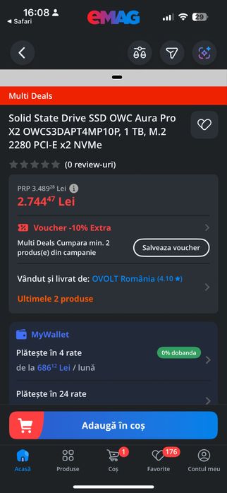 Aura pro x2 1TB nvme ssd apple macbook imac