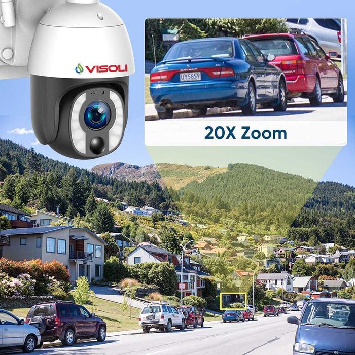 Camera de supraveghere Sim 4G Visoli® VS-S10 4G Zoom Optic 20X, 5MP