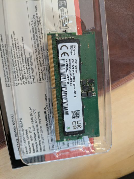 16GB laptop RAM kit 2x8GB DDR5 Sodimm 4800Mhz SK Hynix