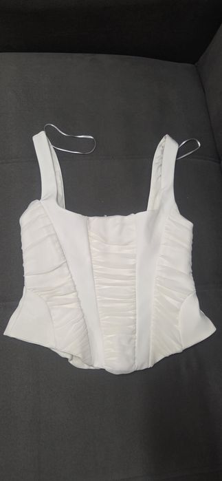Top tip corset combinat cu tul Zara marimea S,nou,cu eticheta