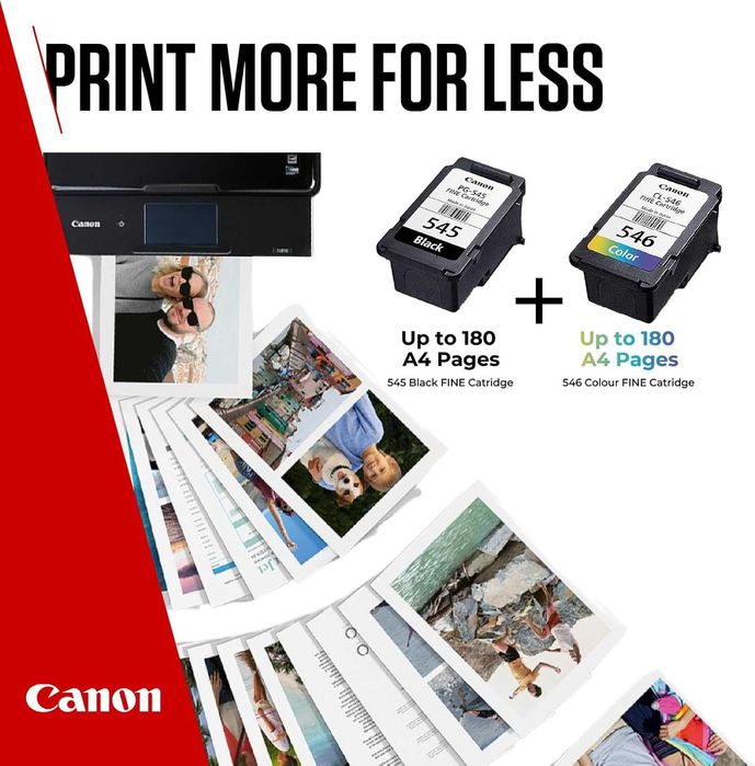 Оригинален комплект мастилени касети Canon PG-545 CL-546 с фото хартия