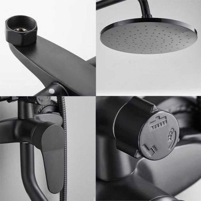 Душ комплект, кръгла регулируема по височина душ система за баня