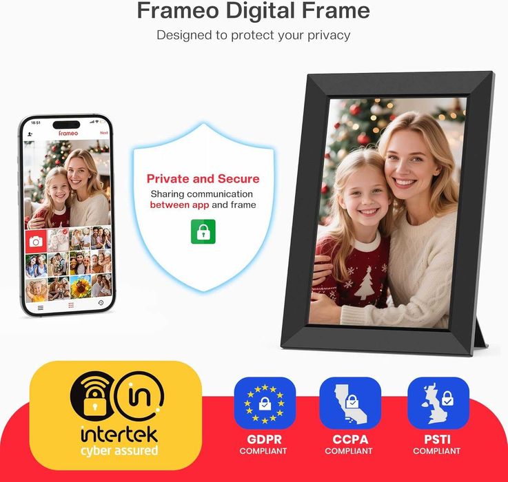 Frameo 10.1" Смарт дигитална фоторамка – WiFi, Touch Screen 32GB памет