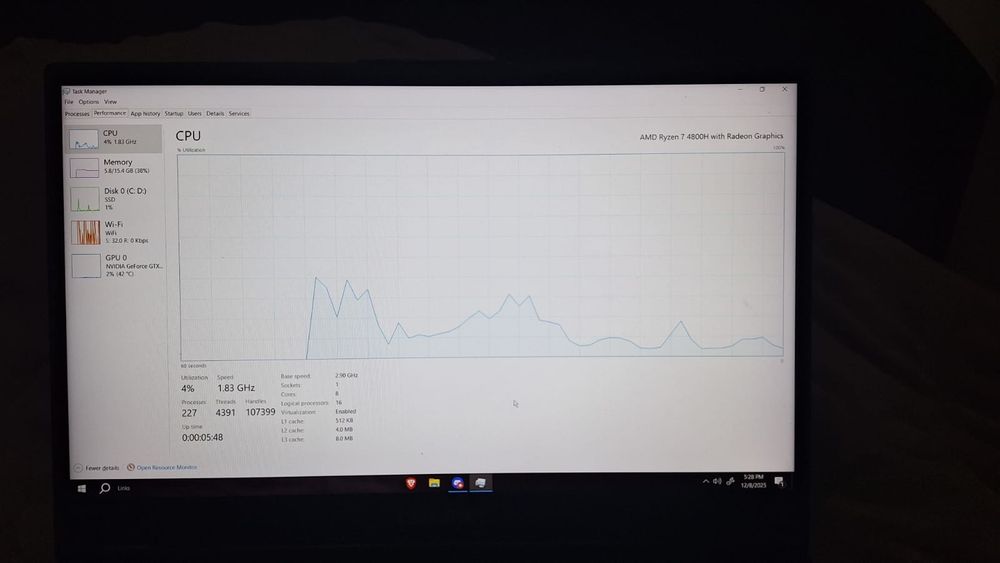 Laptop Lenovo Gaming 15.6" FHD 144Hz AMD Ryzen 7 4800H GTX 1650Ti 4GB