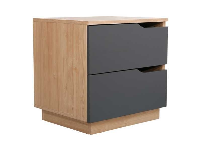 Нощно шкафче, Verena I, Сив, Натурален, Бял, Пдч, 48х40х48см.