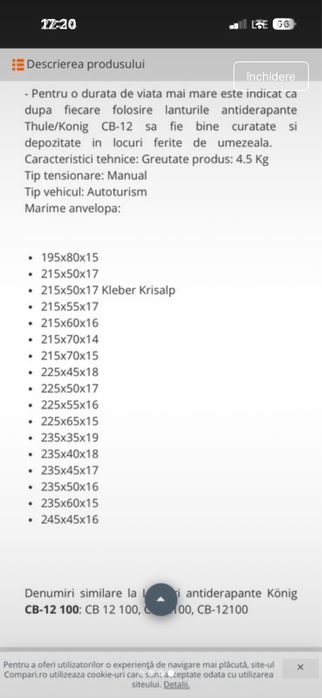 Vand Lanturi antiderapante konig (thule)