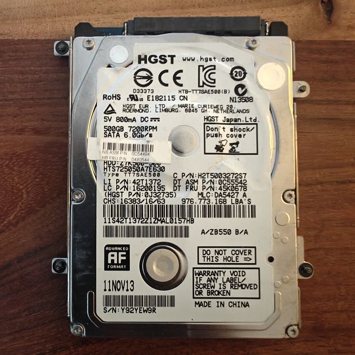 HDD - HGST 500Gb , Sata