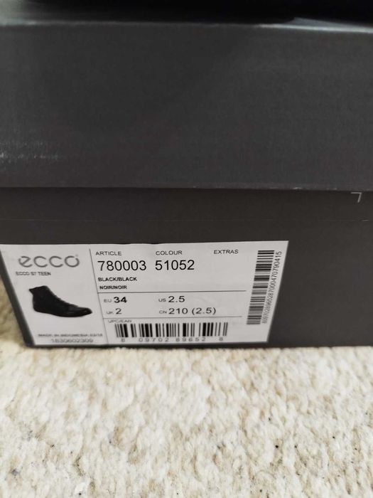 Ботинки ECCO для девочки, 34 размер