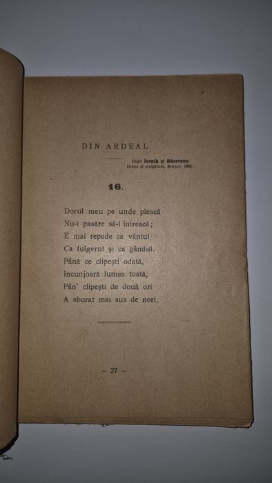 Carte veche 1922 Cele mai frumoase Doine