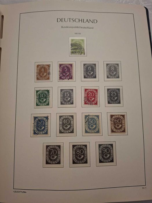 Timbre Germania BRD 1951-63 Album Leuchtturm - Include Seria Posthorn