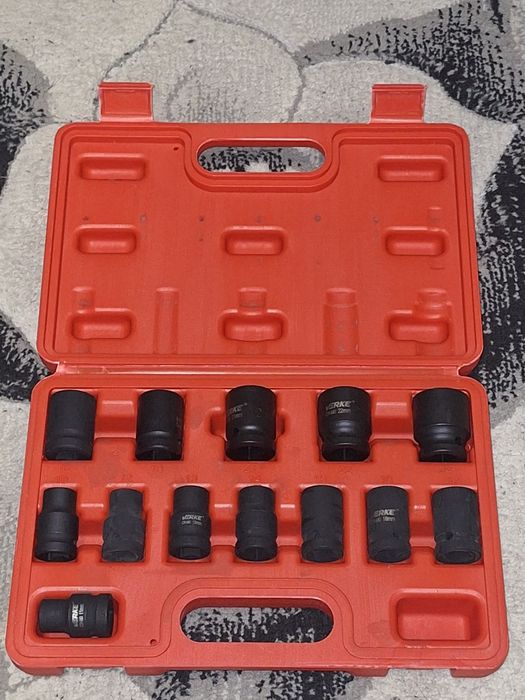НОВ Комплект 13бр Къси Ударни Вложки Verke V39461 (1/2" Cr-Mo)