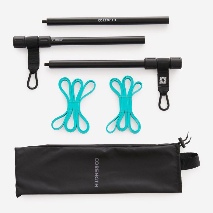 Kit 1 Bară și 2 elastice Bodybuilding 15 - produs resigilat Decathlon
