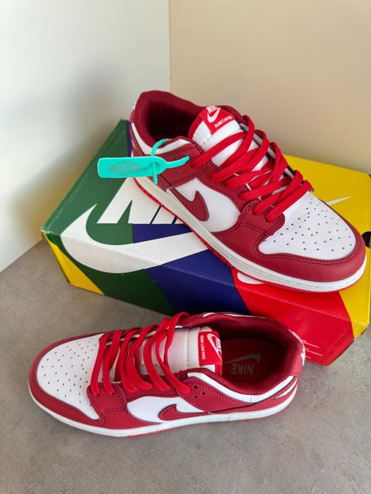 Adidași Nike AIR Dunk University Red, Unisex, NOI - Cu Cutie/Accesorii