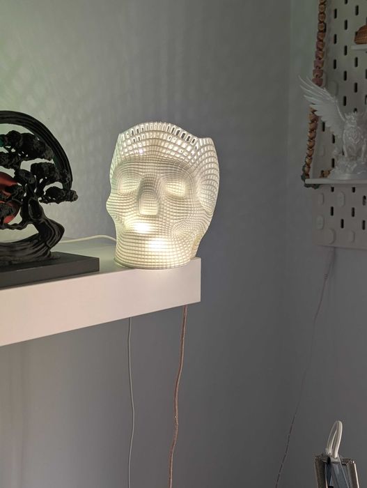 Lampa decorativa craniu design 3D Wireframe – Lumina LED USB