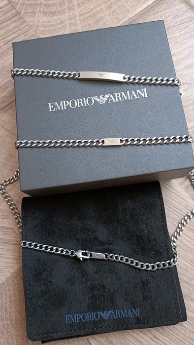 Set lanț și brățară Emporio Armani Steel