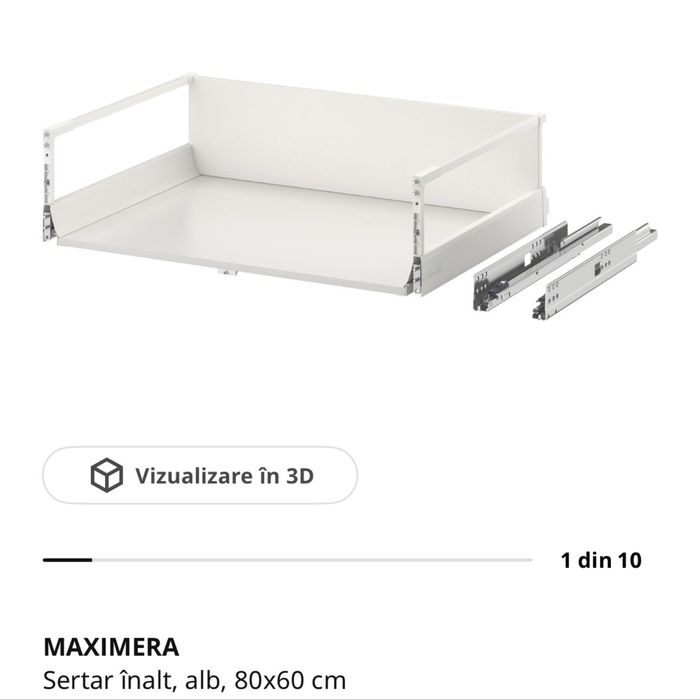 Maximera sertar alb inalt 80x60 Ikea