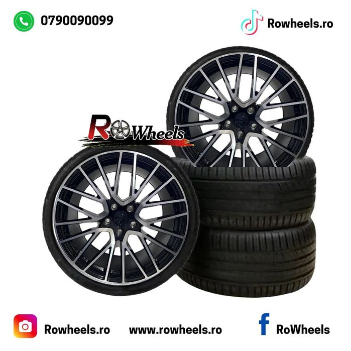 Jante Porsche 21 R21Panamera porsche cayenne negru lucios PORSCHE anvelope vara sau iarna incluse in pret jante in doua latimi