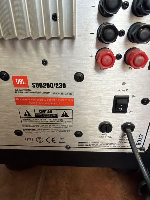 Subwoofer JBL 200/230, 100w RMS