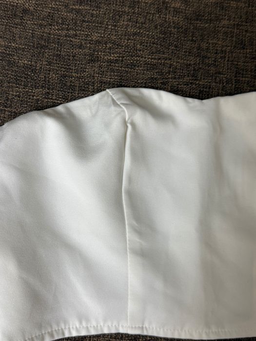 Top alb corset cu funde