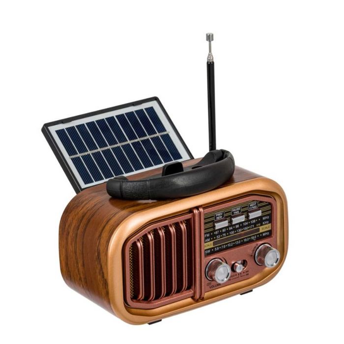 Соларно ретро радио с Bluetooth, USB и SD слот