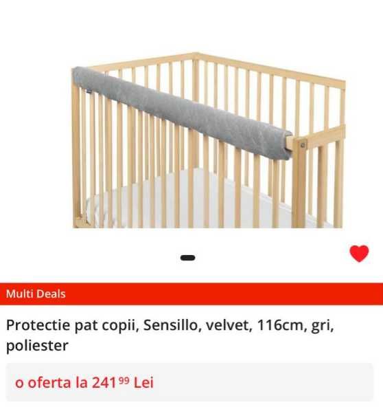 Doua protectii universale de pat copii, Sensillo, 116cm, poliester