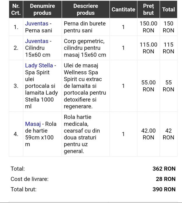 Masa masaj cu suport hartie