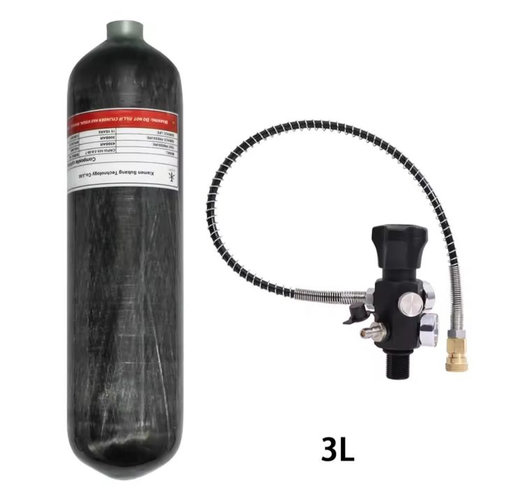 Бутилки TUXING 3L и 6.8L алуминий + карбон, 300 bar, с калъф и вентил