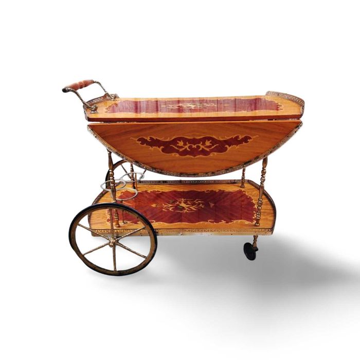 Старинна количка за сервиране с интарзия