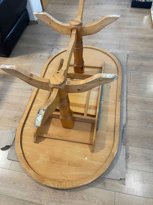 Трапезна маса масив овал разтегателна