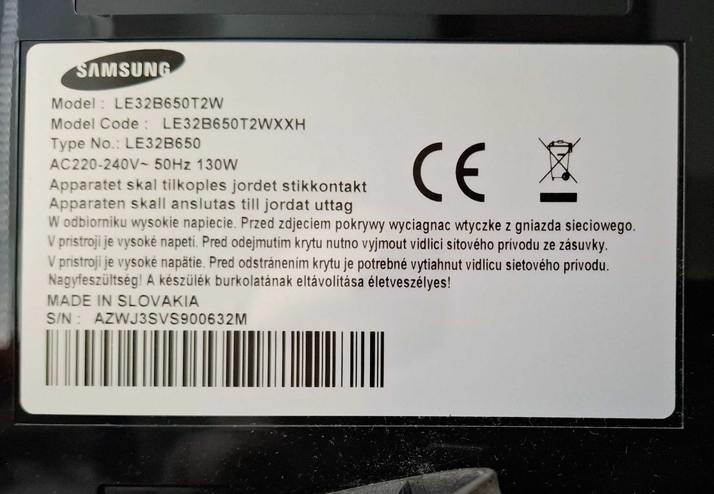 Телевизор Samsung  LE32B650T2W