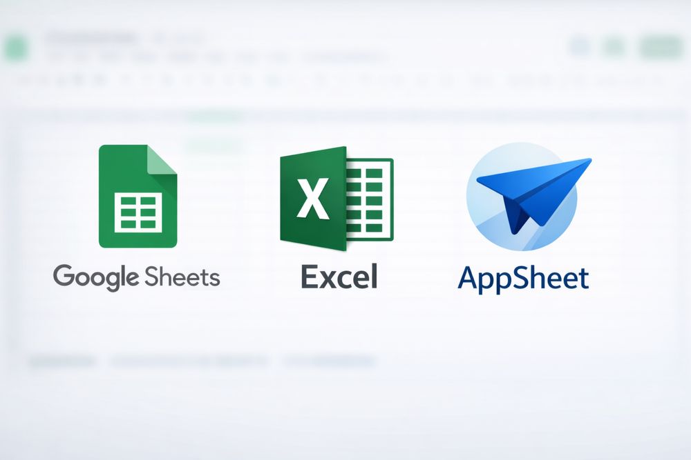 Google sheets,Excel va Appsheets xizmatlari