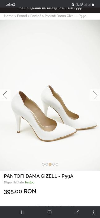 Pantofi albi de piele