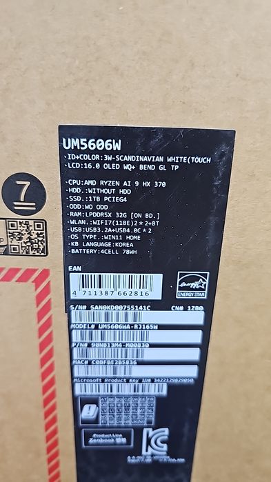 Asus Zenbook S16 R9 HX 370 32GB 1TB