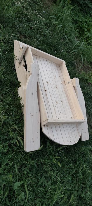 Fotoliu pentru terasa tip adirondack, pliabil, cu suport pentru picioare