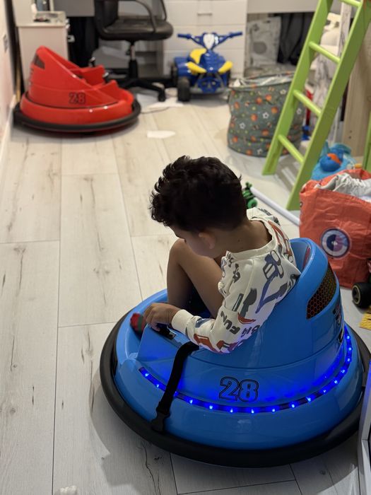 Masinuta electrica copii Bumper Car Albastra Joystick schimb