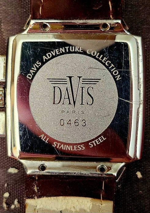 Ceas cronograf DAVIS 42mm curea piele, carcasa inox + geam cristal