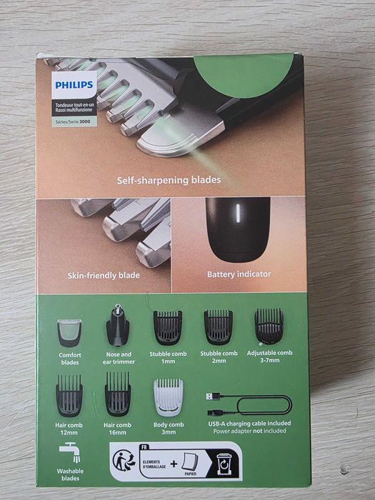 Philips All in One Trimmer 3000 Series 8 in 1. Подходящ за брада коса