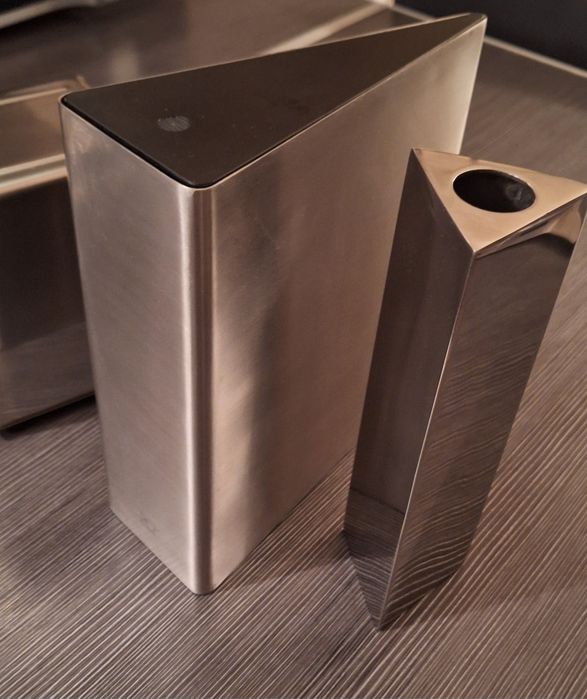 Инокс -кана, ваза, салфетник - сет, винтидж сет месо, руски лъжички