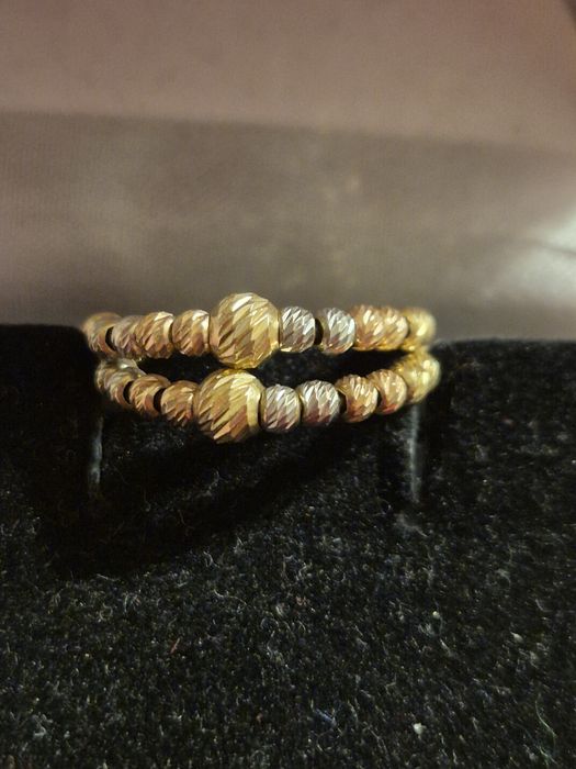 Inel aur 14k, galben, roz si alb, 1.93gr, marimea 10