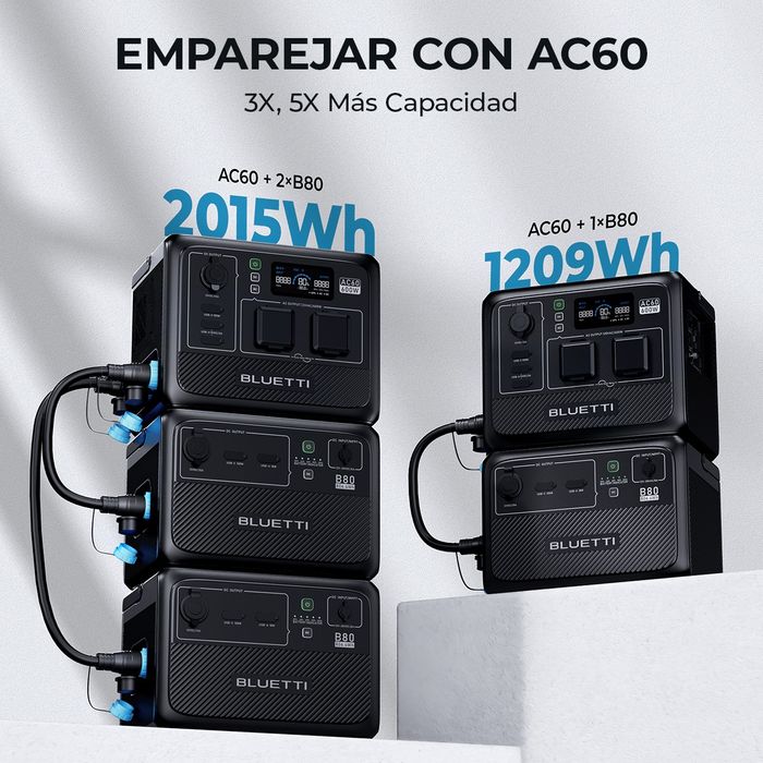 Powerstation Bluetti AC 60 + 2 B80