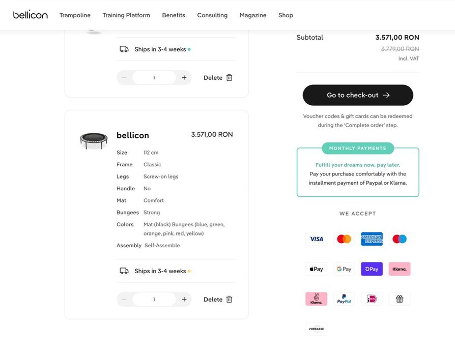 Trambulina de interior Bellicon rebounder
