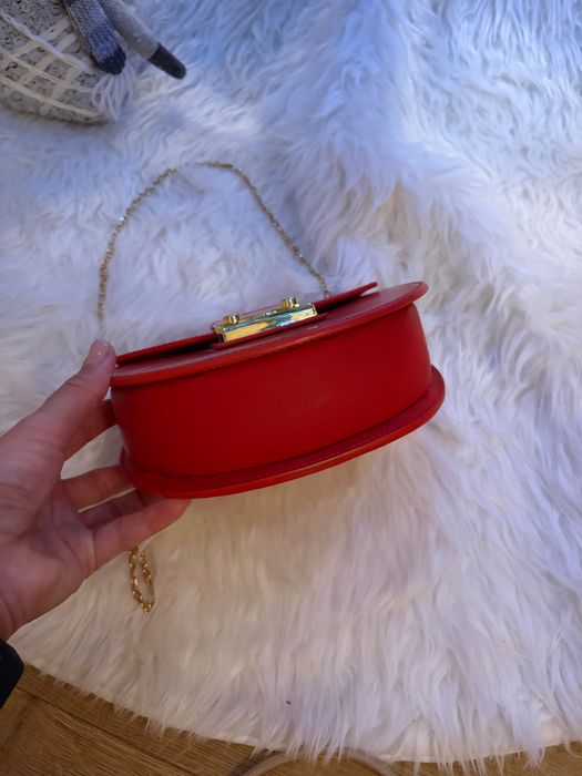 Червена чанта “Daris” естествена кожа