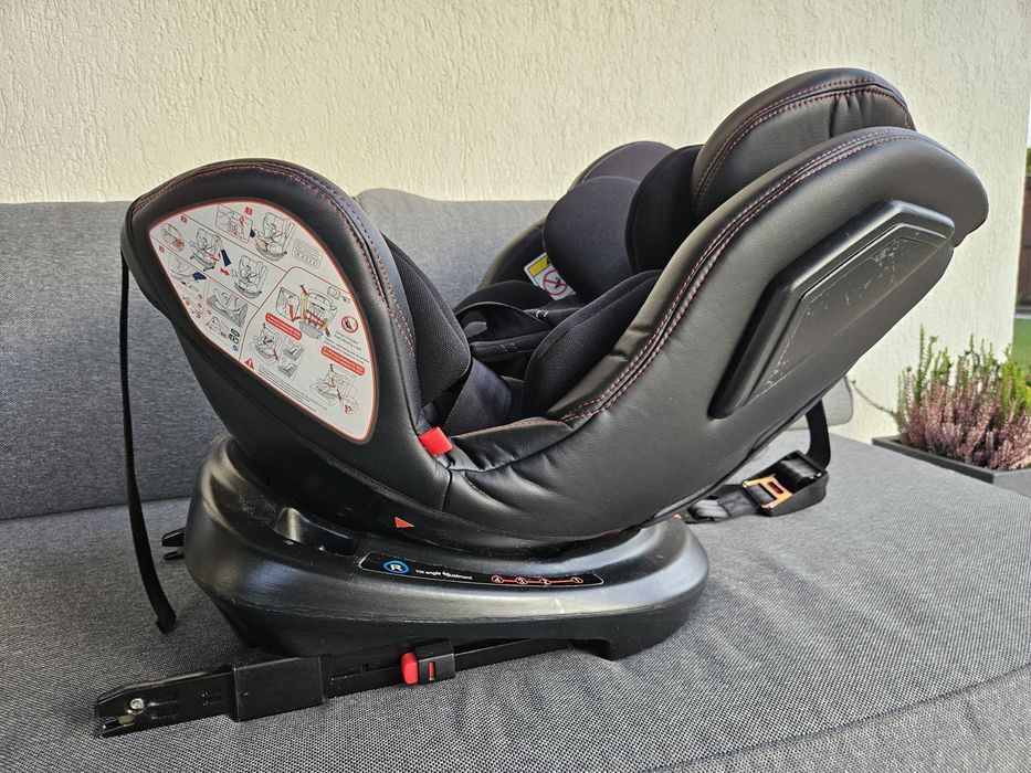 Scaun auto rotativ cu isofix 0-36 kg Leather Motion Black