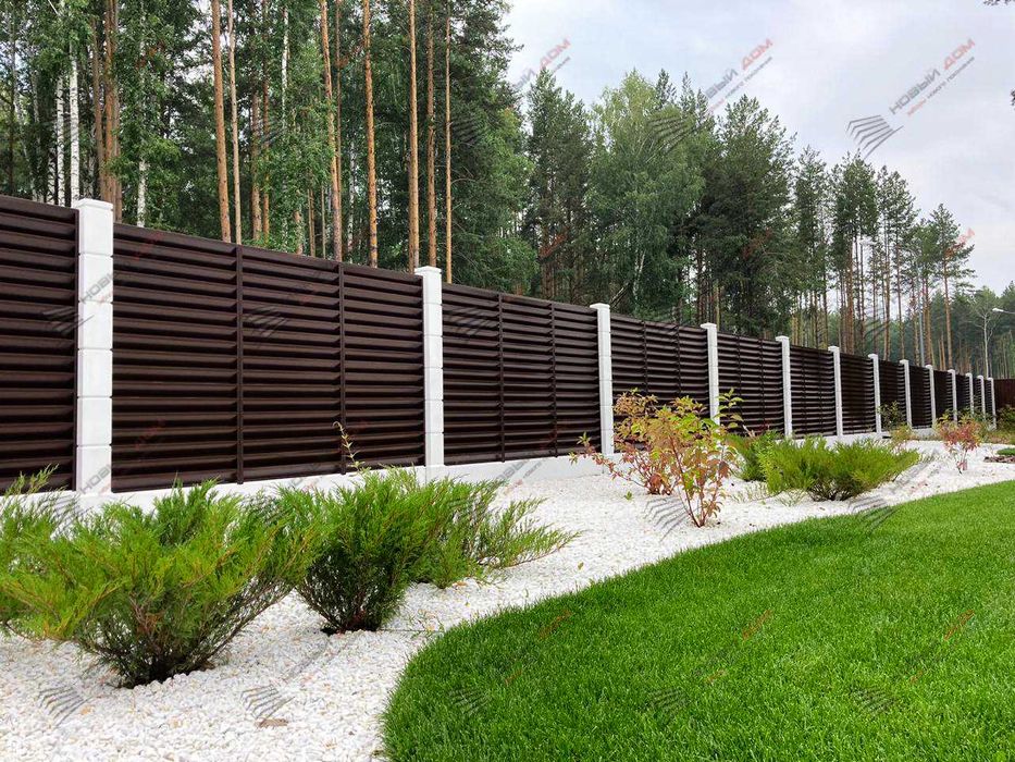 Забор жалюзи горизонтальный